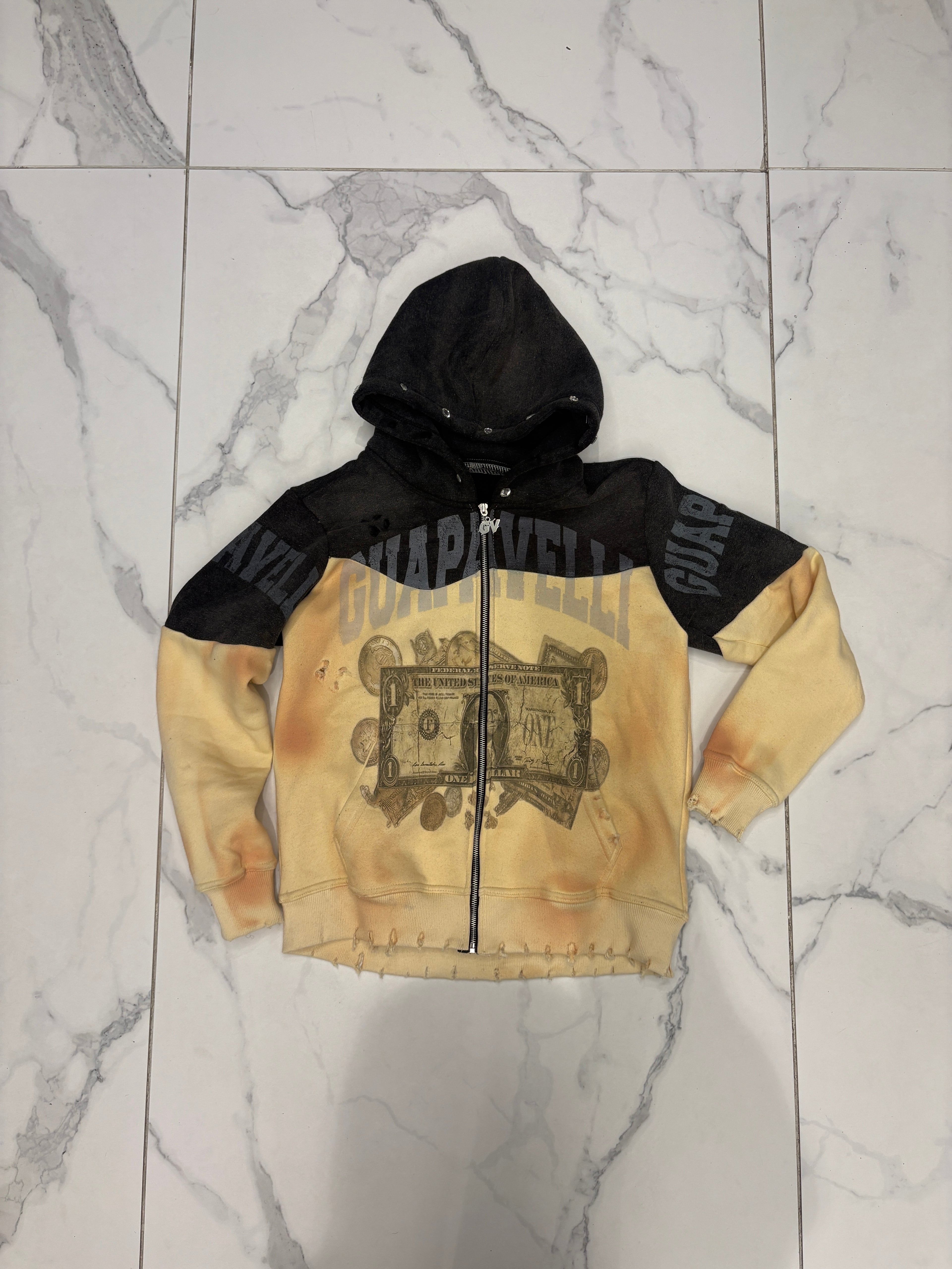 2 tone “Guapavelli” gemstone hood hoodie