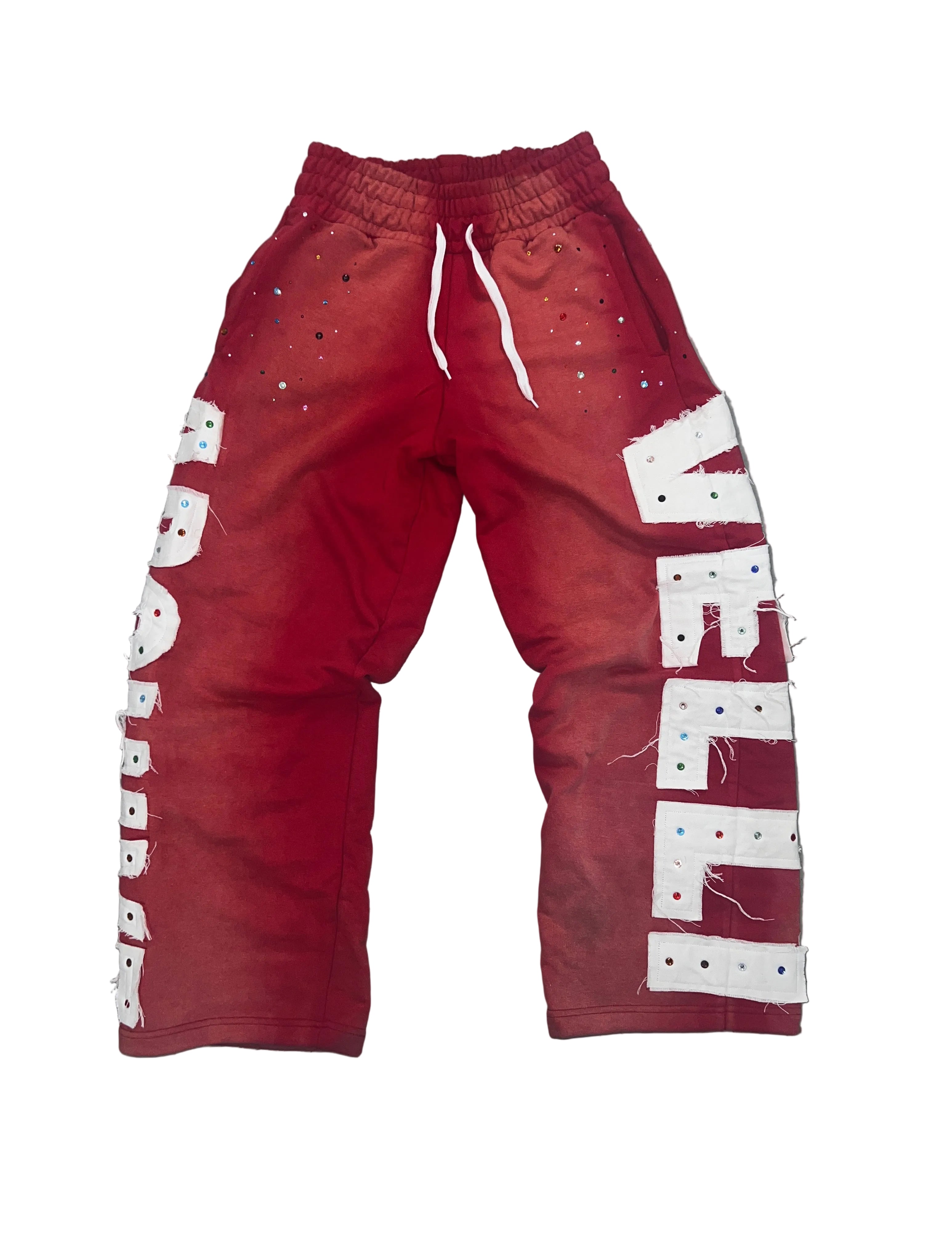RED "VELLI ARCHIVE" Rhinestone Sweats