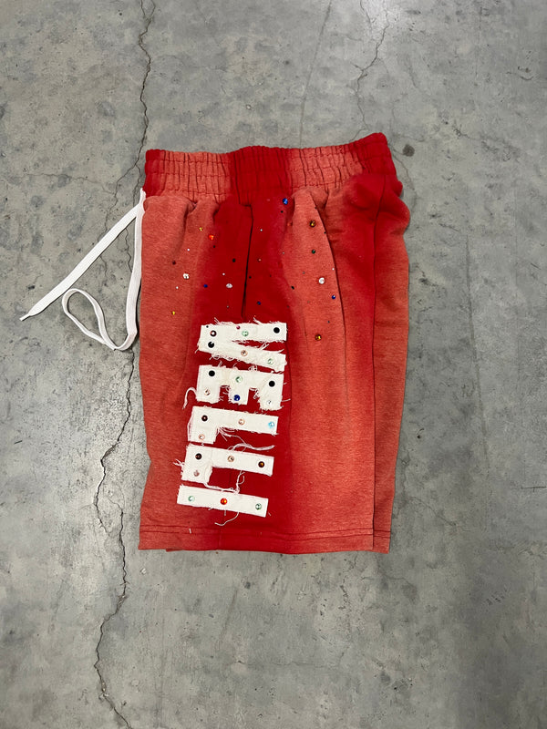 RED Rhinestone VELLI ARCHIVED SHORTS