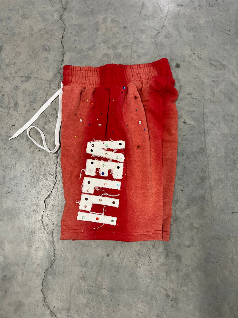 RED Rhinestone VELLI ARCHIVED SHORTS