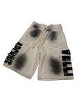 WHITE "VELLI ARCHIVE" Rhinestone shorts