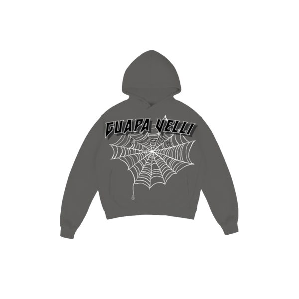 GRAY WEBBED "GUAPVELLI" HOODIE