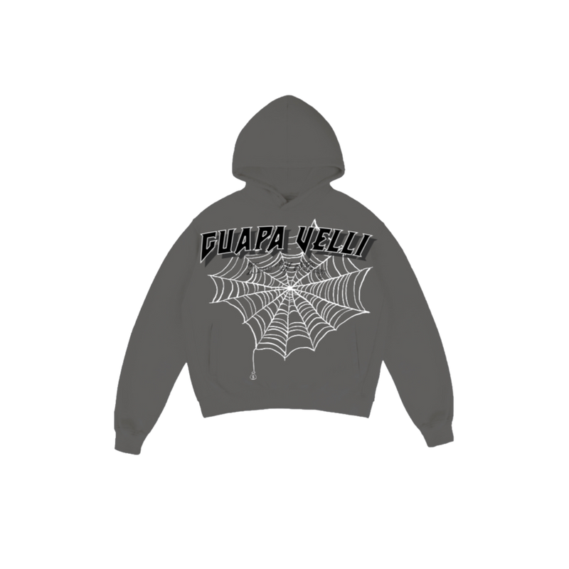 GRAY WEBBED "GUAPVELLI" HOODIE