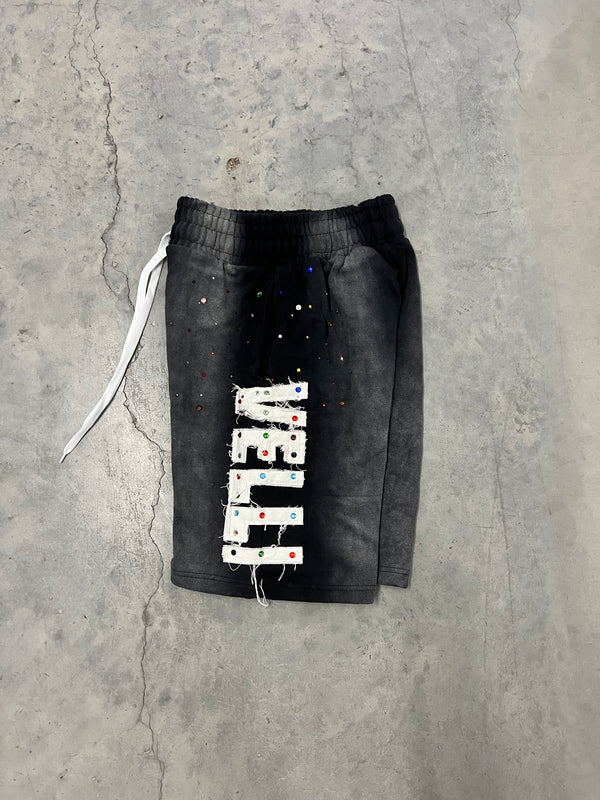 BLACK Rhinestone VELLI ARCHIVED SHORTS