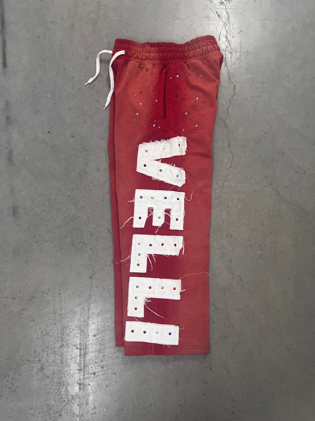 RED "VELLI ARCHIVE" Rhinestone Sweats