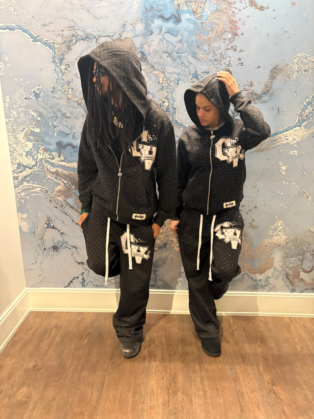 Black GV Rhinestone hoodie