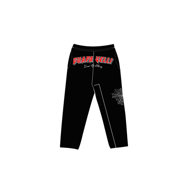 BLACK WEBBED "GUAPVELLI" SWEATPANTS