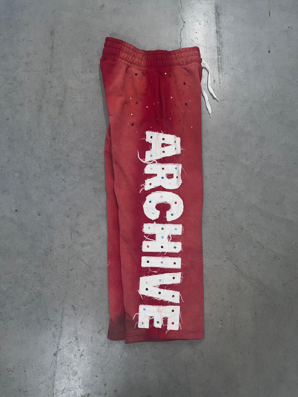 RED "VELLI ARCHIVE" Rhinestone Sweats