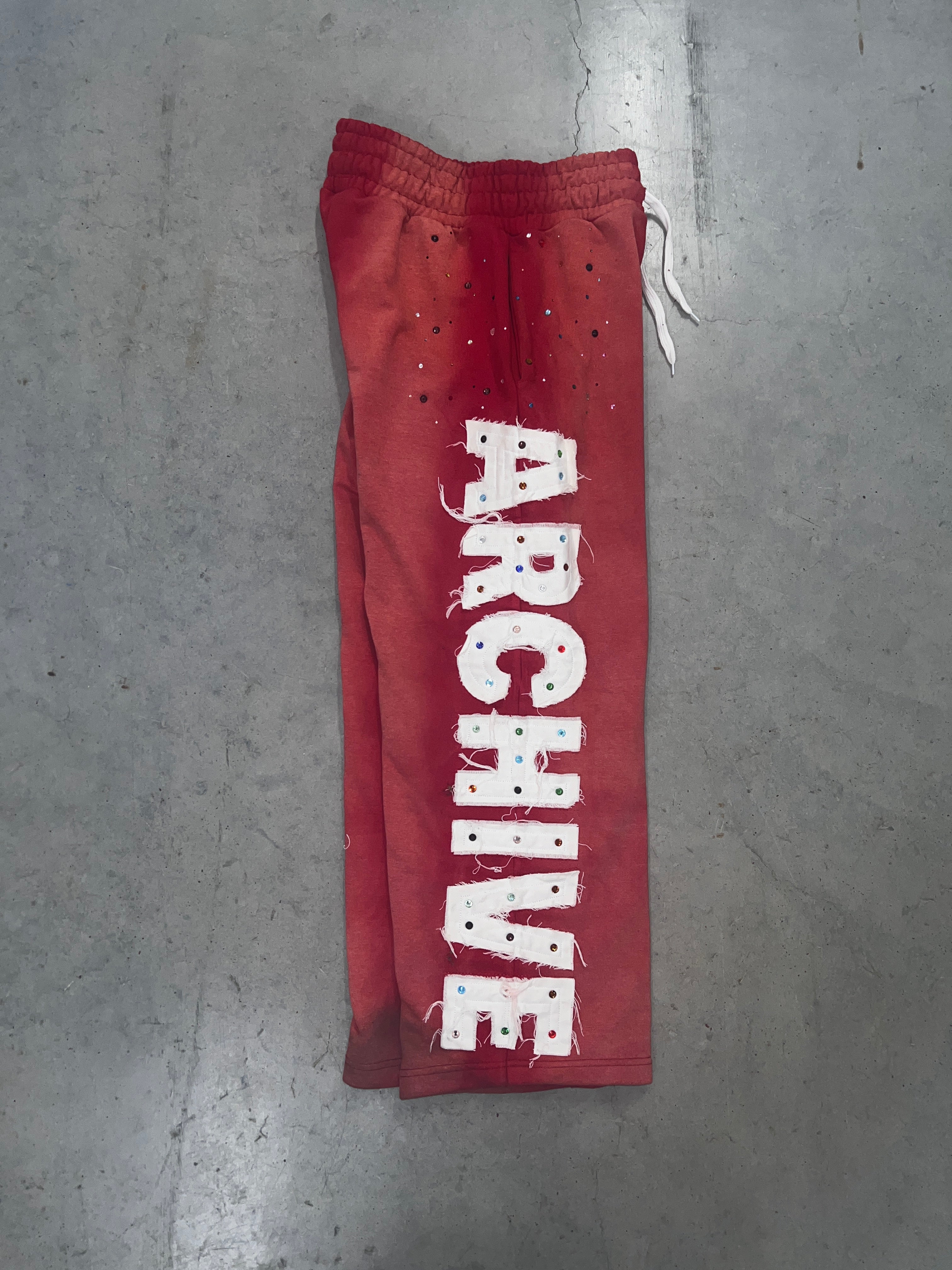 RED "VELLI ARCHIVE" Rhinestone Sweats