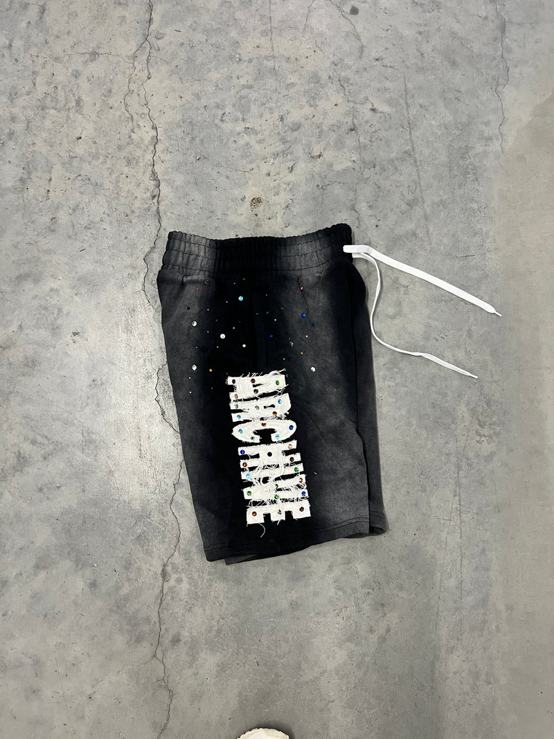 BLACK Rhinestone VELLI ARCHIVED SHORTS