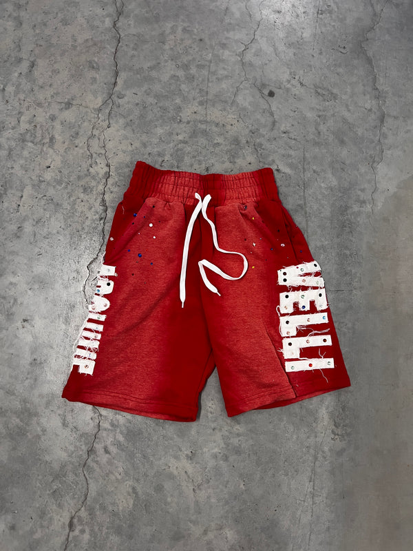 RED Rhinestone VELLI ARCHIVED SHORTS