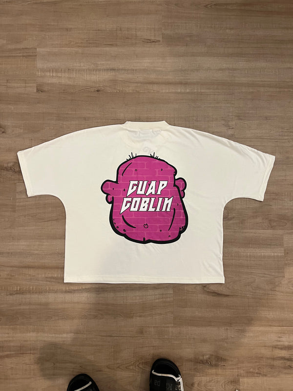 "Guap goblin" pink cropped tees