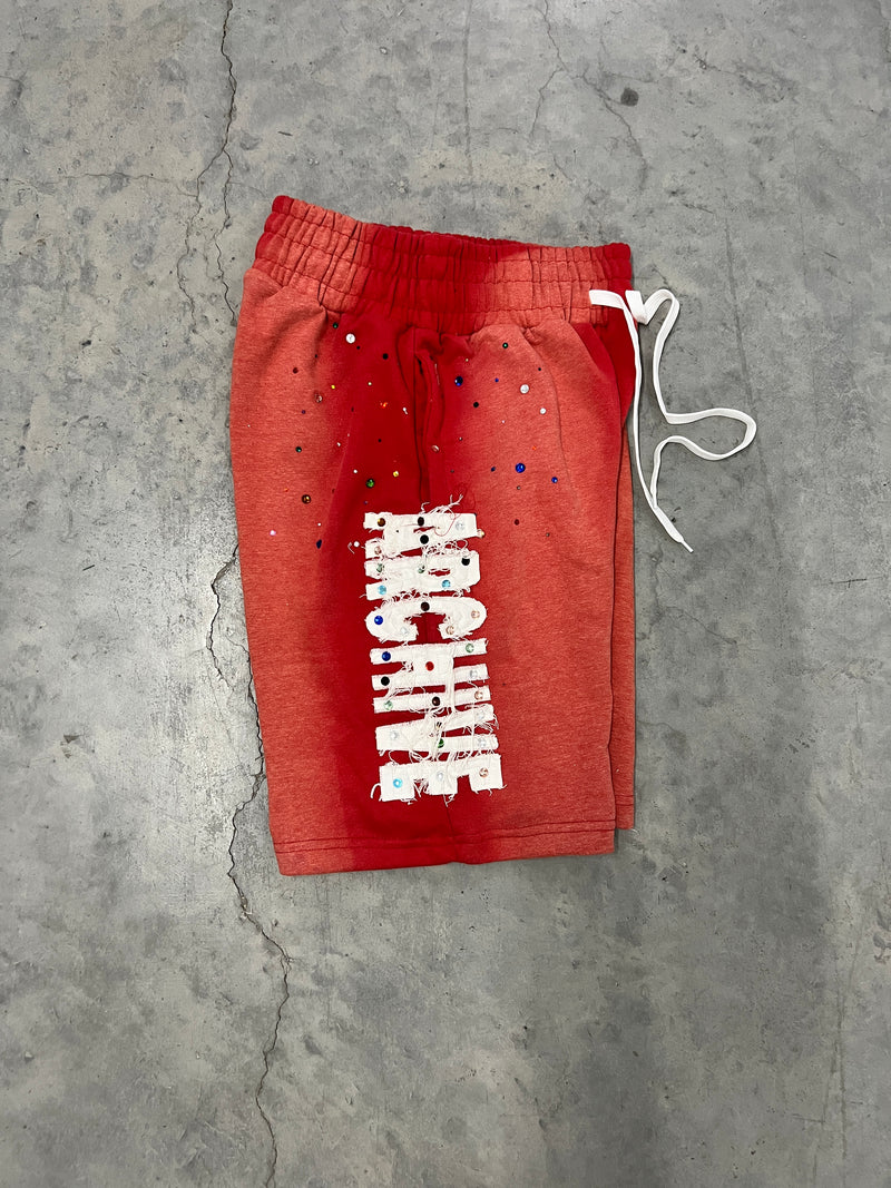 RED Rhinestone VELLI ARCHIVED SHORTS