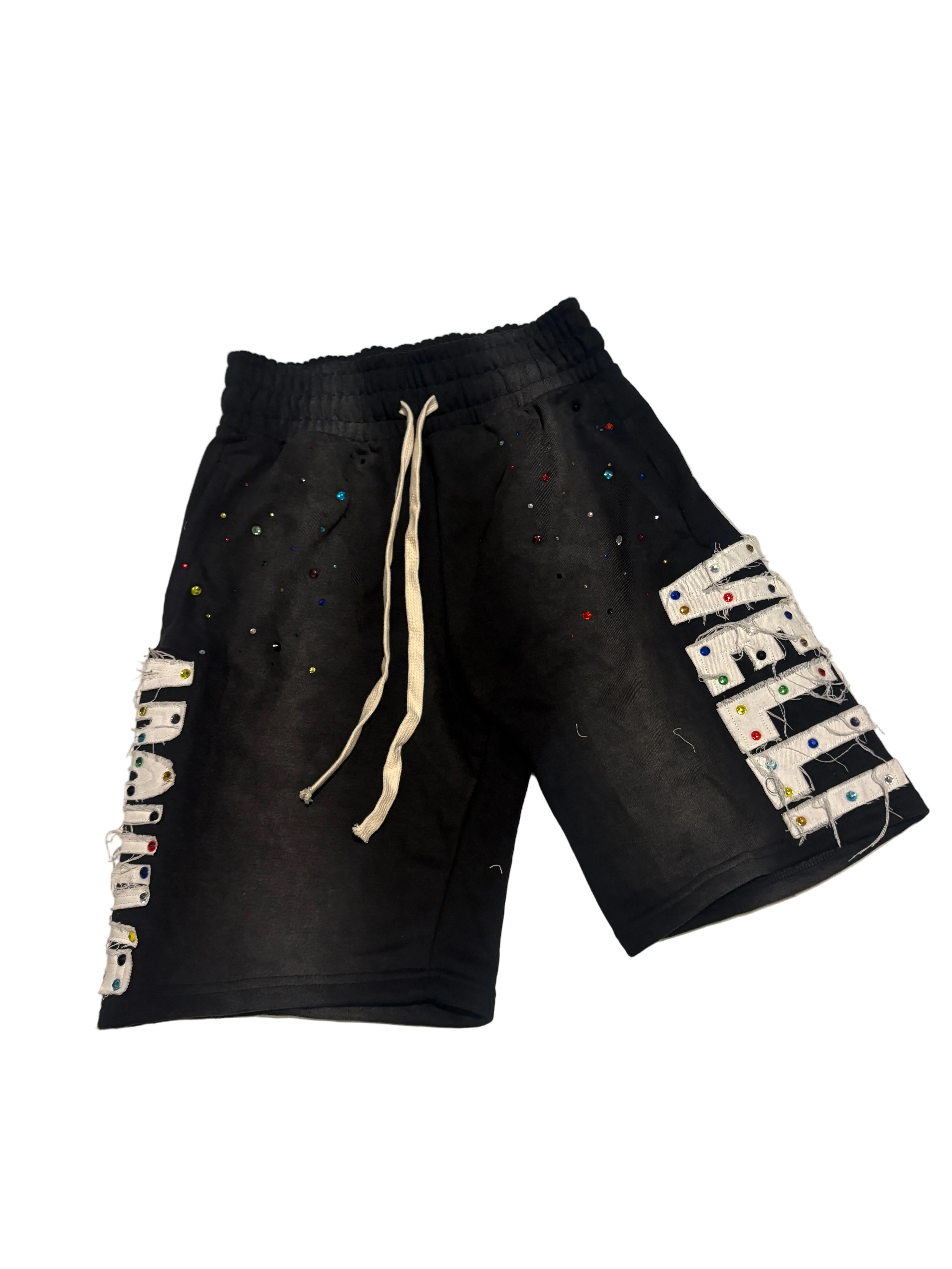 BLACK "VELLI ARCHIVE" Rhinestone Shorts