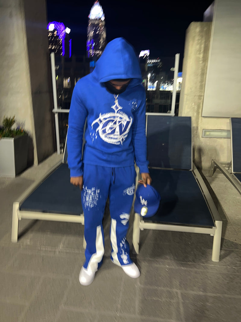 BLUE GV “Portal” CROPPED HOODIE