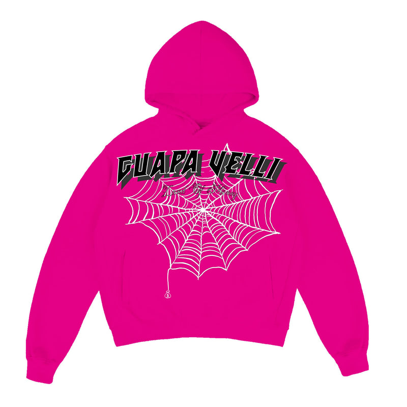 PINK WEBBED "GUAPVELLI" HOODIE